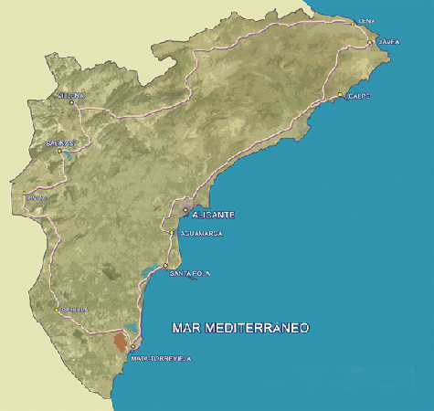 Plano Alicante - Senderos de la Sal